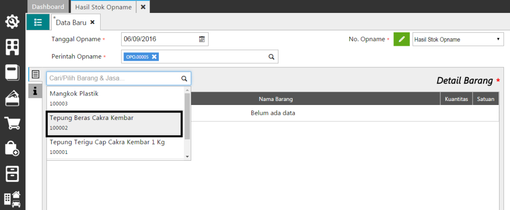 Input Hasil Stok Opname