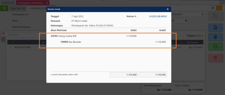 Jurnal Perintah Pembayaran