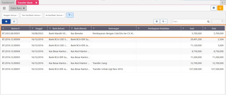 Daftar Transfer Pemasok