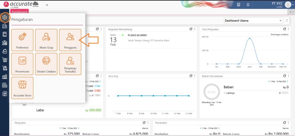 Fitur Pengguna Accurate Online