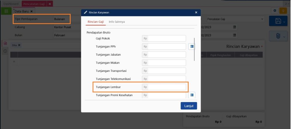 Gaji dan Tunjangan Hasil