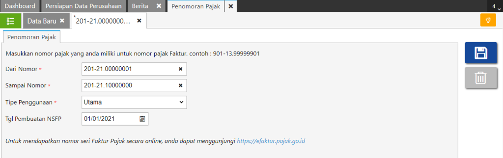 Penomoran Faktur Pajak Rinci