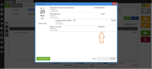 Jurnal Transaksi Faktur Pembelian