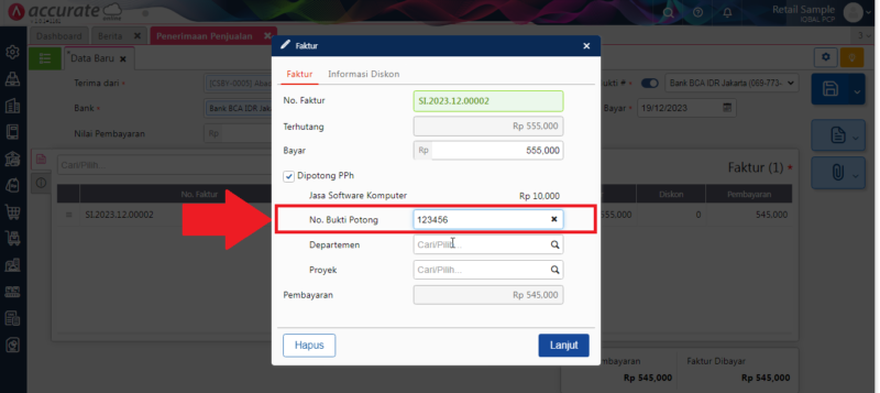 Eror No. Bukti Potong 2