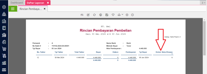 Menampilkan Rentang Hari Pembayaran Pembelian