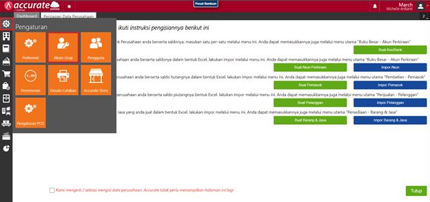 Masuk ke Menu Pengaturan Hak Akses Pengguna