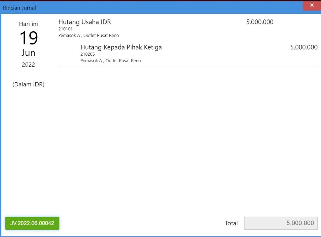 Jurnal Transakai Pembayaran Pembelian