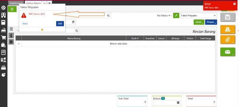 Error NIK Harus Diisi 1