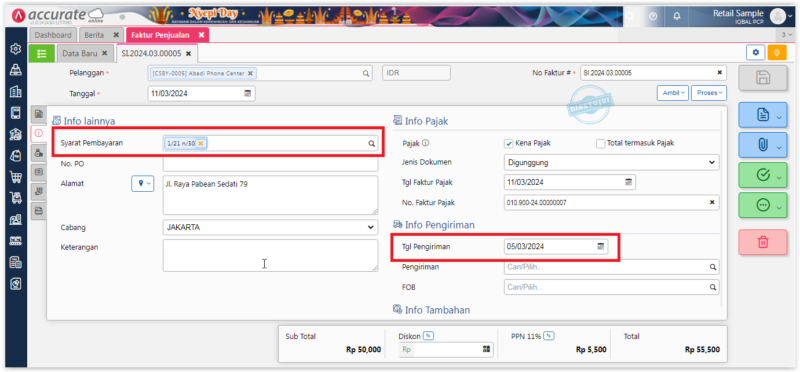 Menampilkan Tanggal 6