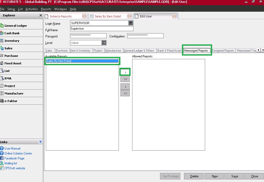 Akses Laporan Tertentu di Accurate 5 - Accurate 5