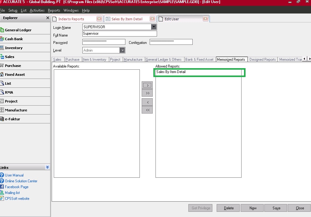 Akses Laporan Tertentu di Accurate 5 - Accurate 5