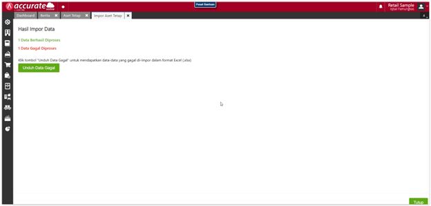 Error Impor Data Aset Tetap