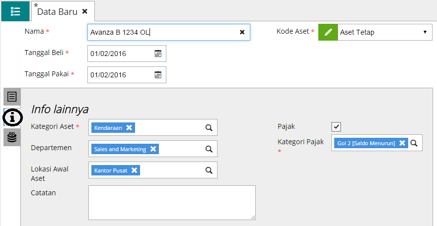 Membuat Aset Tetap Sebagai Saldo Awal