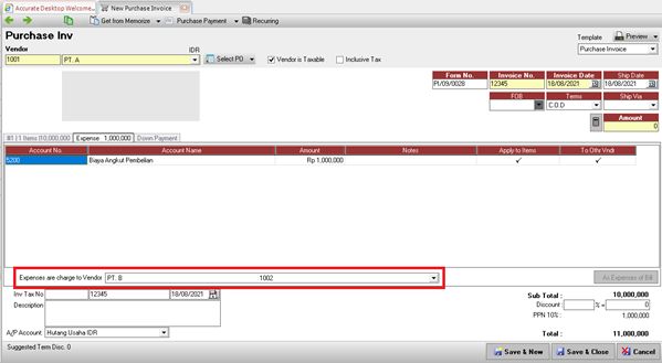 Beban atas Pembelian Barang Persediaan