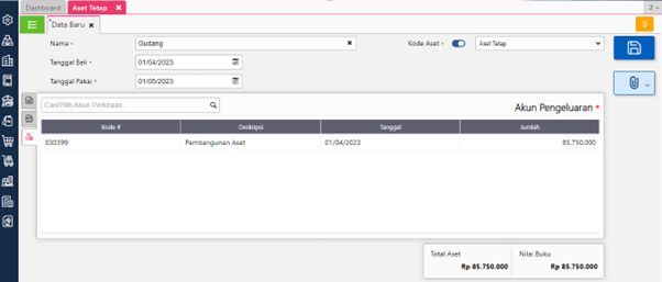 Akun Pengeluaran Aset tetap - Biaya Pembangunan Gedung
