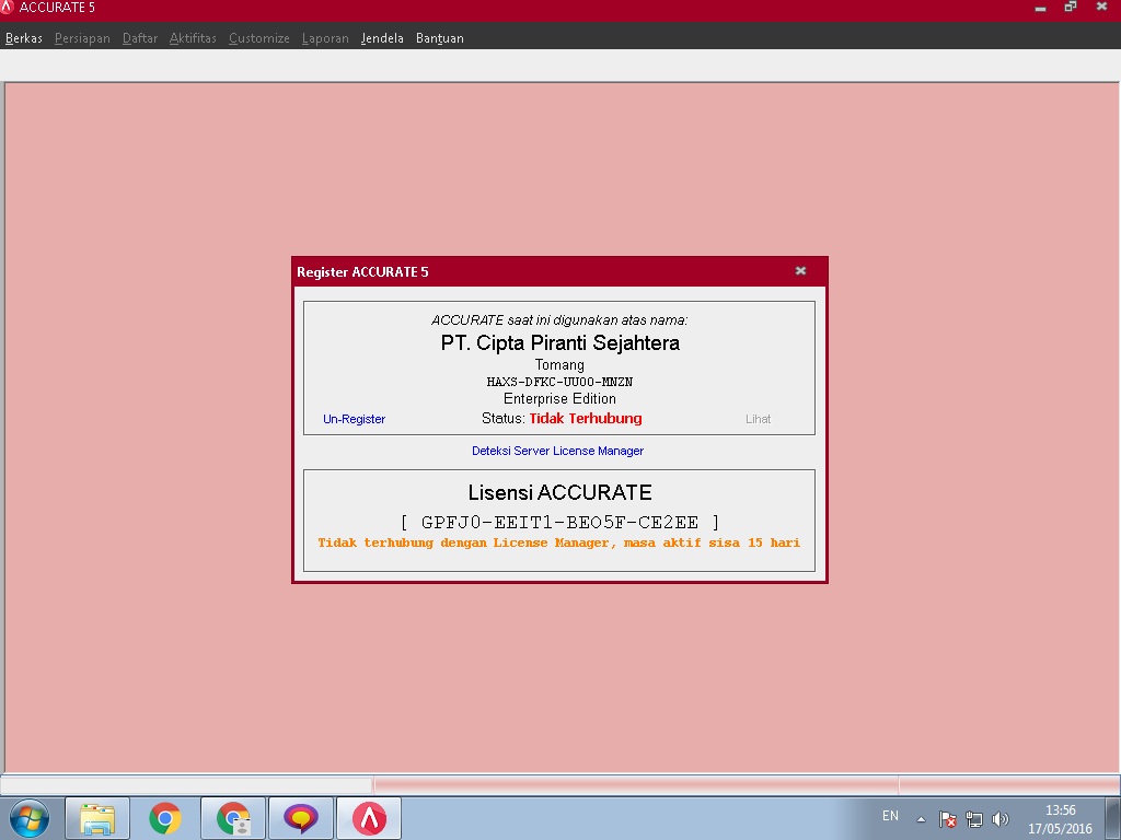 Deteksi Otomatis dan Deteksi Manual Pada Accurate License Manager - Accurate 5