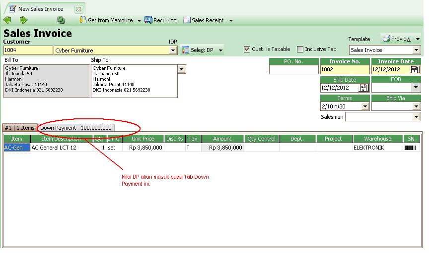 Downpayment Atas Barang Yang Belum Diketahui - Accurate 5