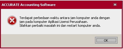 Error “Terdapat Perbedaan Waktu ….” Ketika Masuk Kedalam Accurate - Accurate 5