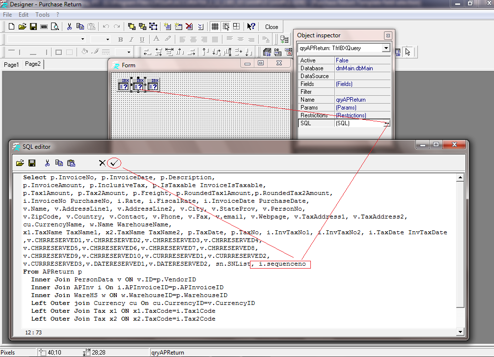Menampilkan Form Nomor Purchase Invoice di Preview Purchase Return - Accurate 5