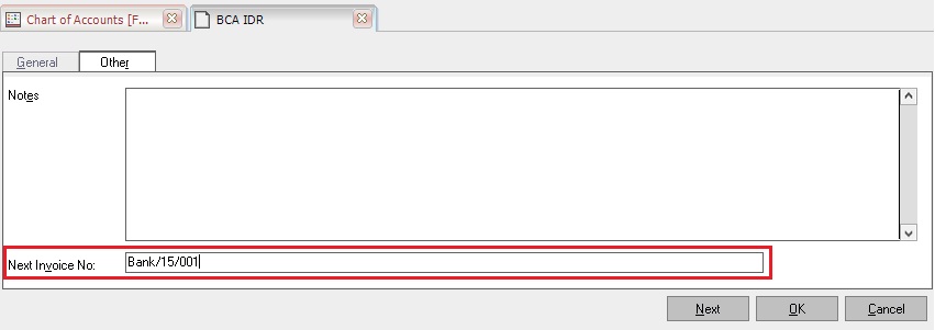 Fungsi “Next Invoice No” Pada Akun Tipe Cash/Bank - Accurate 5