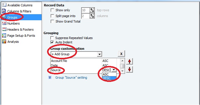 Menampilkan Indexing Laporan Berdasarkan Sumber Transaksi - Accurate 5