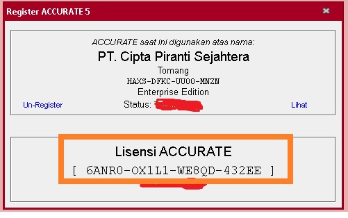 Notifikasi “Kode Registrasi Tidak Tepat” Saat Aktivasi Manual - Accurate 5