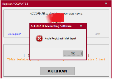 Notifikasi “Kode Registrasi Tidak Tepat” Saat Aktivasi Manual - Accurate 5