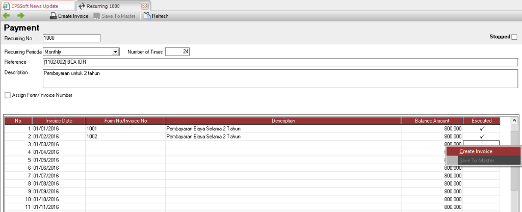 Mengedit Recurring Transaction / Transaksi Berulang - Accurate 5