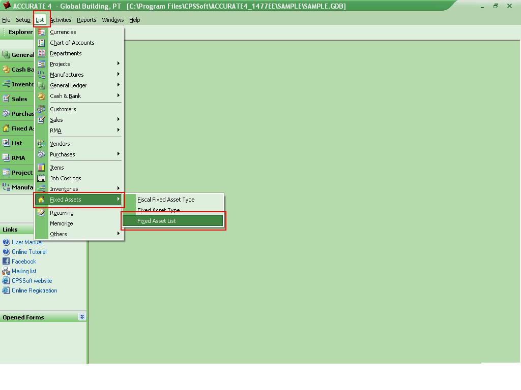 Mengganti Akun Fixed Asset - Accurate 5