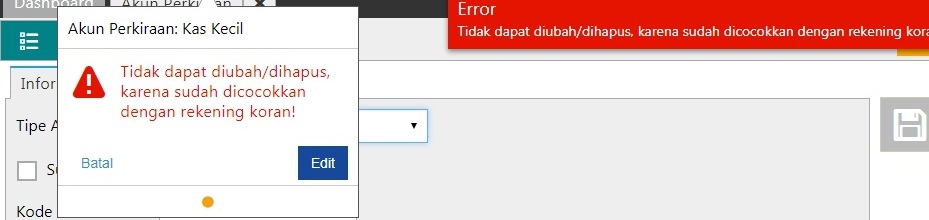 Error menghapus / mengubah Bukti Nomor Kas/Bank