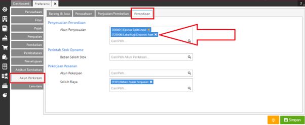 Menambahkan Akun Perkiraan pada transaksi Penyesuaian Persediaan