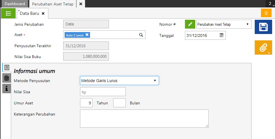 Perubahan Aset Tetap