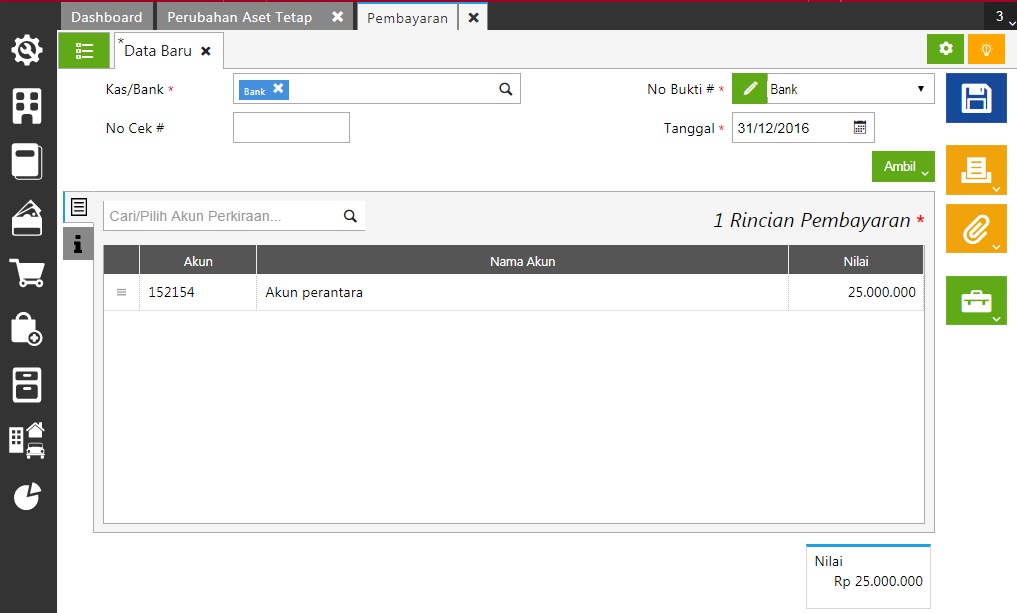 Perubahan Aset Tetap