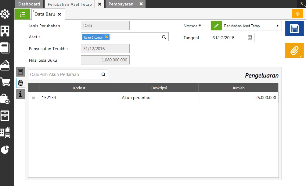 Perubahan Aset Tetap