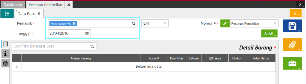 Membuat Pesanan Pembelian