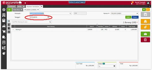 Penginputan Saldo Awal Penerimaan Barang