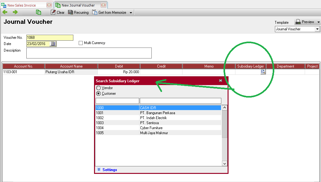 “Subsidiary Must Have A Value” Ketika Save Transaksi Di Journal Voucher - Accurate 5