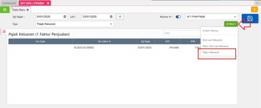Export Transaksi PPN
