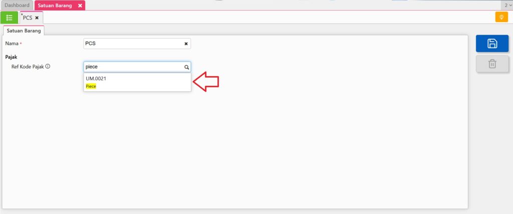 Setting Satuan Barang